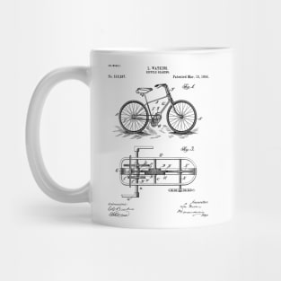 Bike Patent - Bicycle Art - Black And White Mug